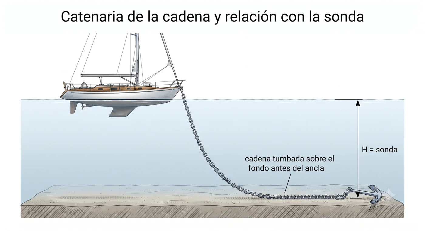 Longitud de cadena y catenaria
