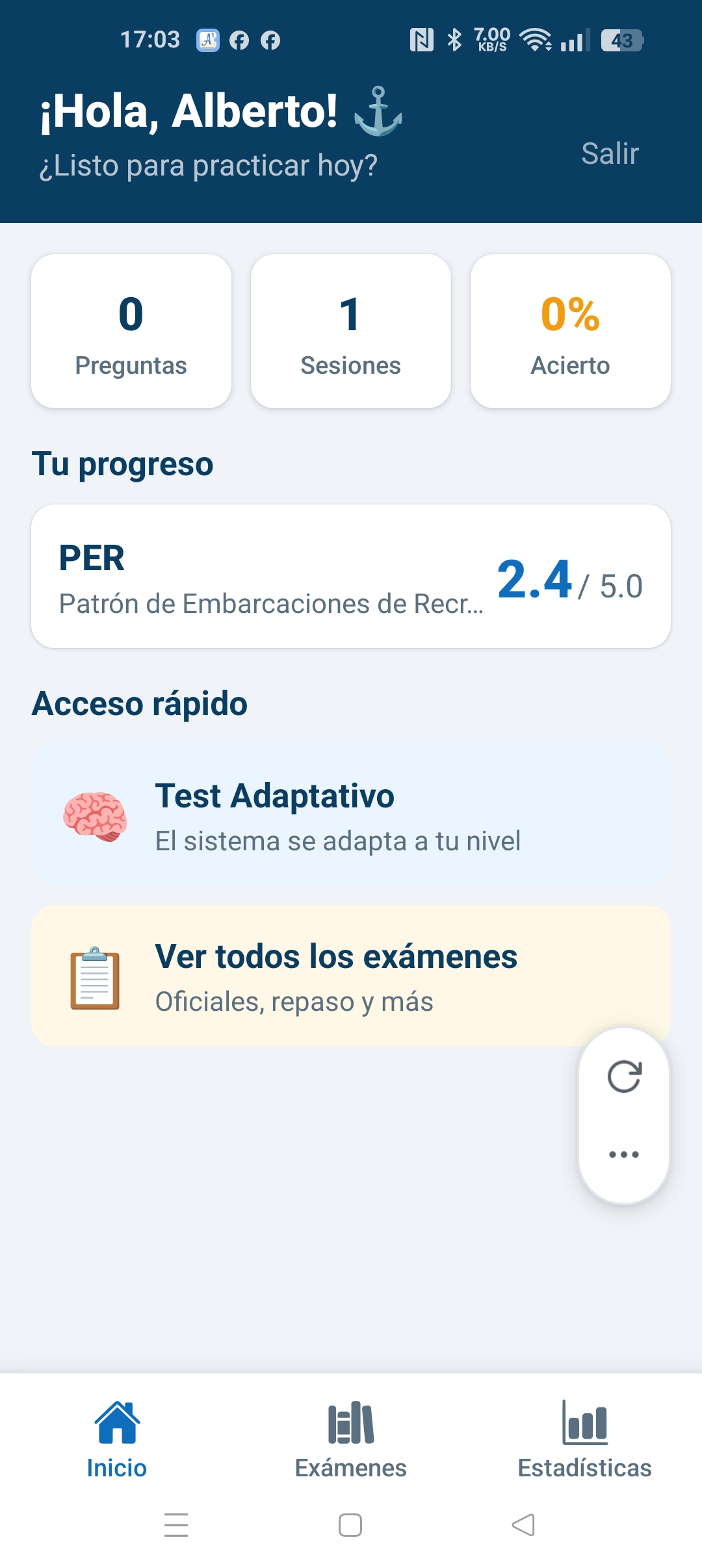 App SailVoyager inicio