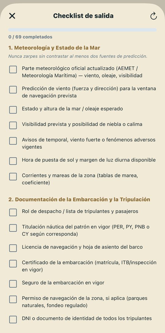 Checklist de salida